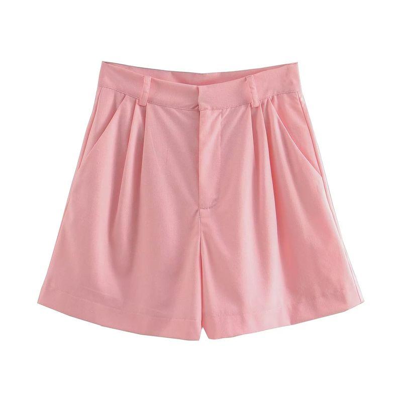 Blended High Waist Casual Shorts Waistcoat Vest Linen