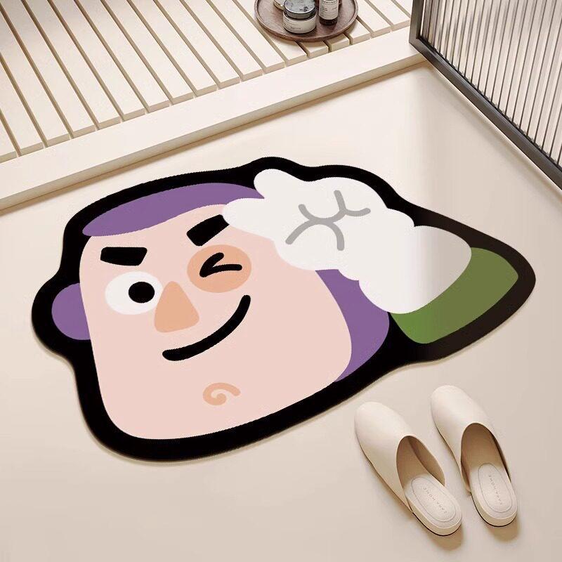 Dirt-Resistant Quick-Dry Non-Slip Cartoon Bathroom Mat with Diatomaceous Earth Water Absorption 40*60cm