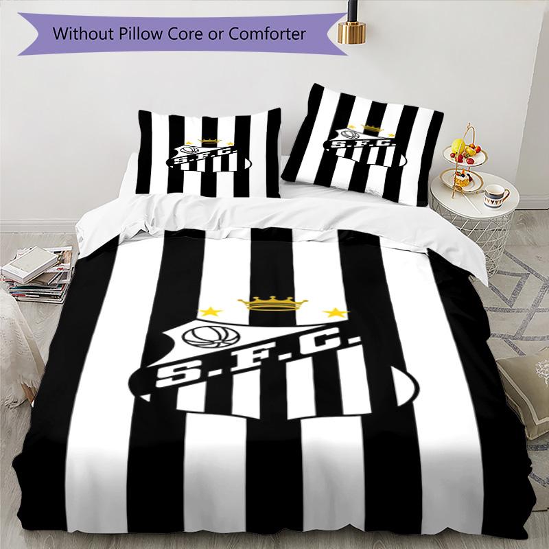 Fc Crest Design Printed Pattern Duvet Cover Set – includes 1 duvet cover and 2 matching pillowcases Bedroom decor Christmas gifts