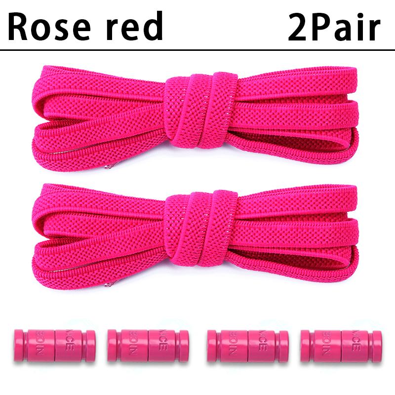 2Pair New Colorful Capsule Lock Shoelaces Without Ties Elastic Laces Sneakers No Tie Shoe Laces Kids Adult 0.6cm Flat Shoelace