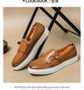2023 Men's Plus-Size Double Buckle Casual Loafers, Low Top British Style