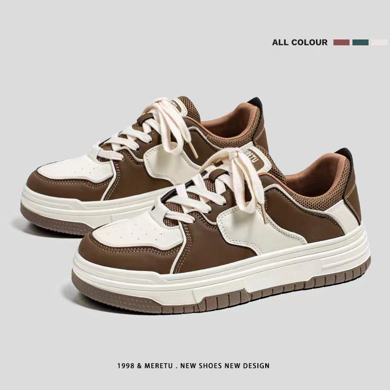 

Мужская обувь 24 Популярная мода Универсальная нишевая студенческая обувь в американском стиле для скейтбординга Черная и белая спортивная обувь на толстой подошве для мужчин 44 хаки