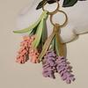 Rindsleder Lavendel Anhänger für Damenhandtasche Mode Schlüsselanhänger Langlebig Exquisite Verarbeitung Taschenanhänger Taschenzubehör