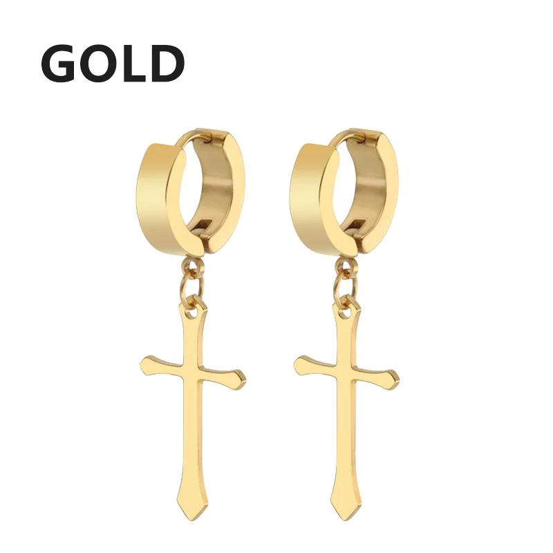 

1Pair Punk Gothic Stainless Steel Stud Earring Creative Blade Pendant punk rock razor blade earrings Gothic Hip-hop Ear Zircon