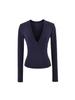 Women's Spicy American Deep V-neck Waist-cinching Long-sleeve T-shirt - Slim Fit for Autumn