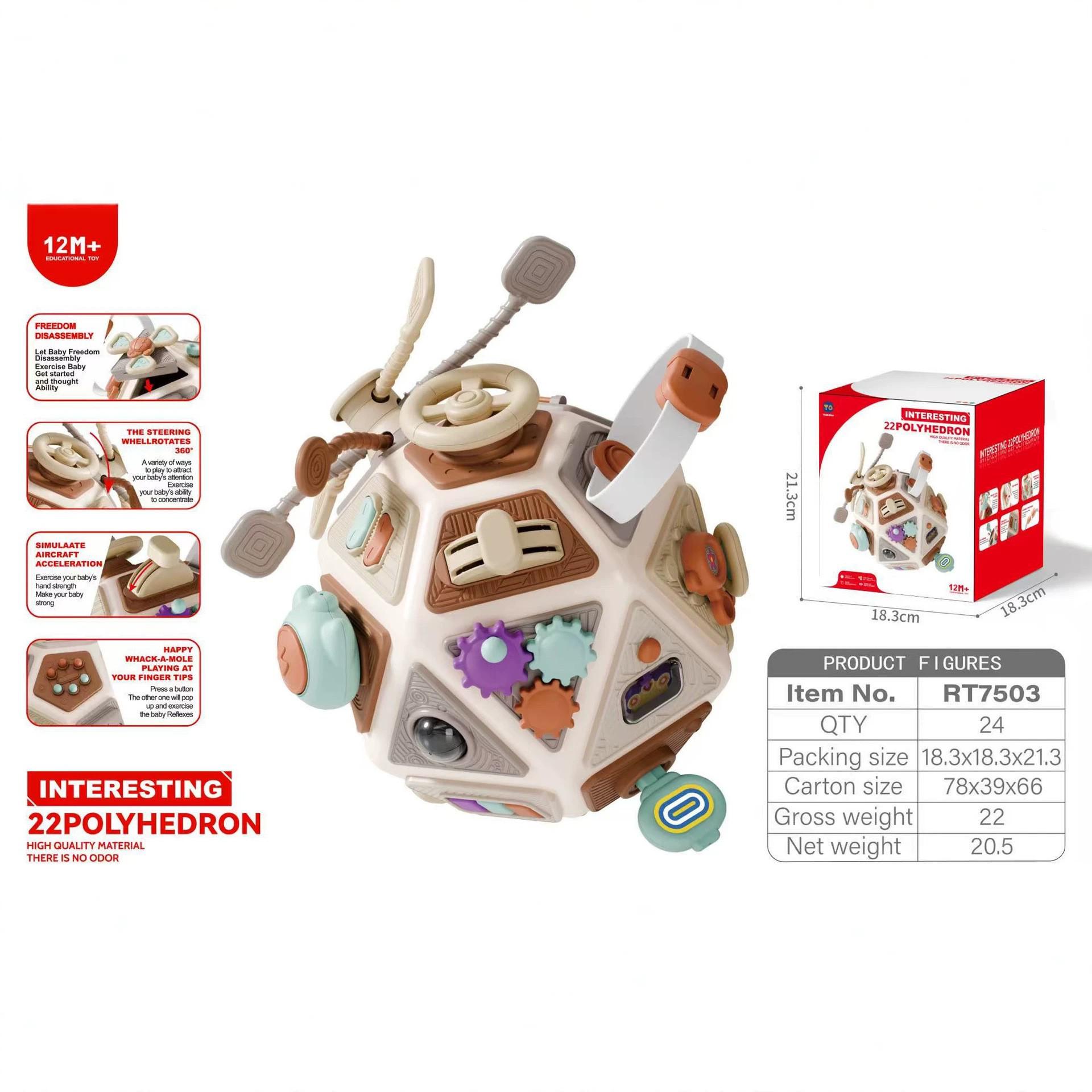 22-Sided Baby Busy Ball - Multifunctional Soothing & Educational Spinny Toy