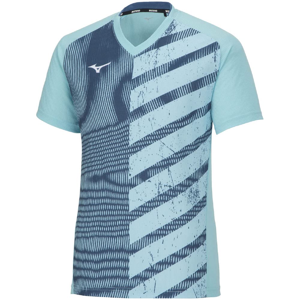 

Теннисная одежда Dry Aeroflow Game Shirt с коротким рукавом, с высокой вентиляцией, легкая в движении 62JAA032 Blue Turquoise S [Mizuno]
