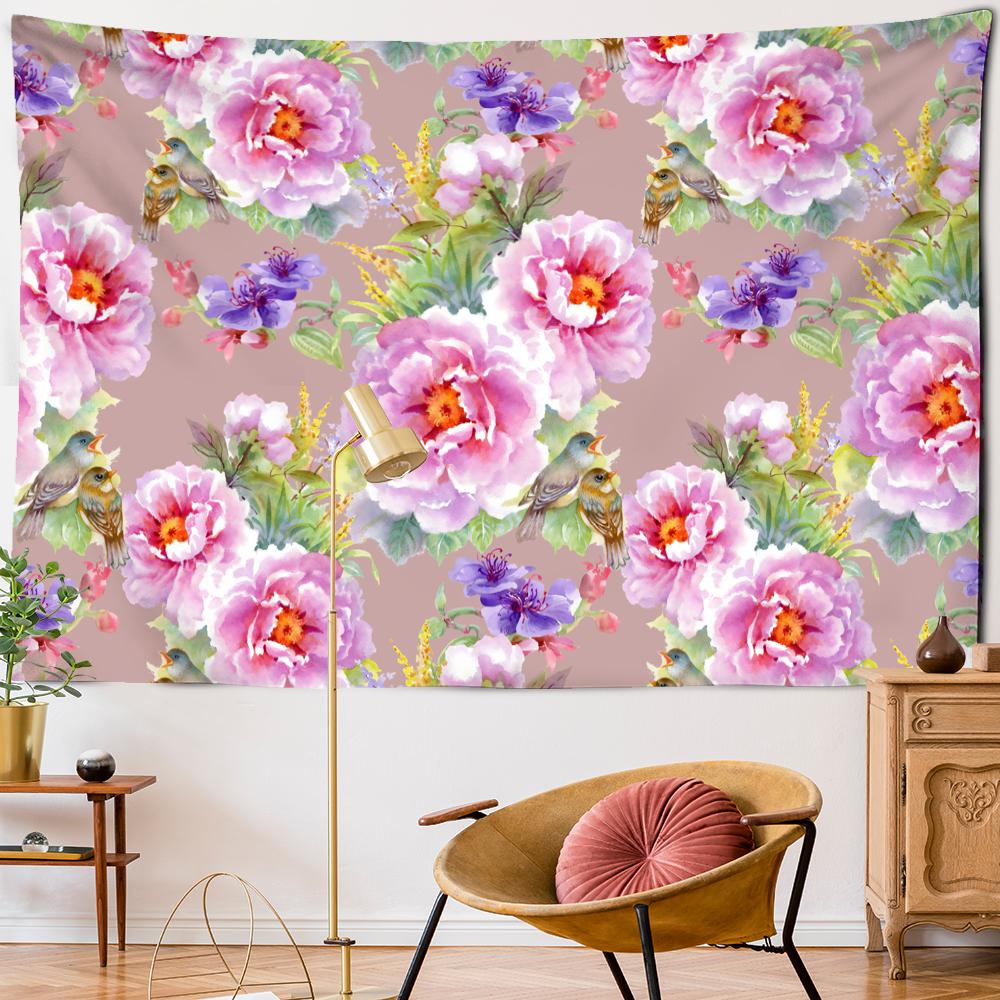 Vintage Botanische Blumen Wandteppich Hängen Hippie Tapiz Boho Schlafzimmer Wohnzimmer Wohnkultur Hintergrund Tuch