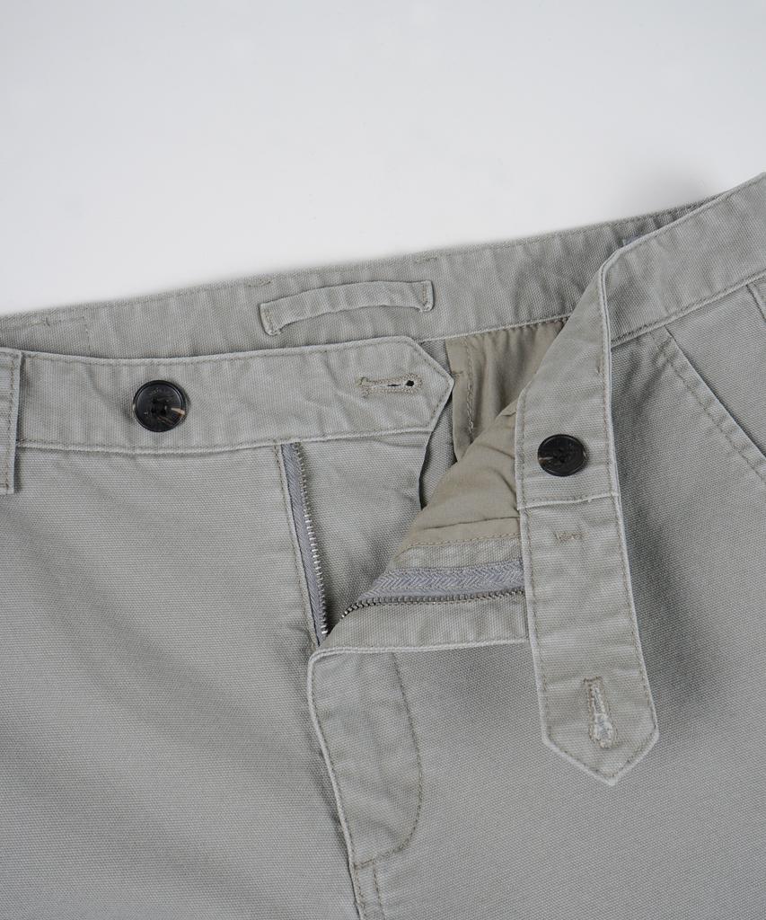 BIRBANTE Garment-Washed Spandex R.C. Fit Chino Pants - Light Gray