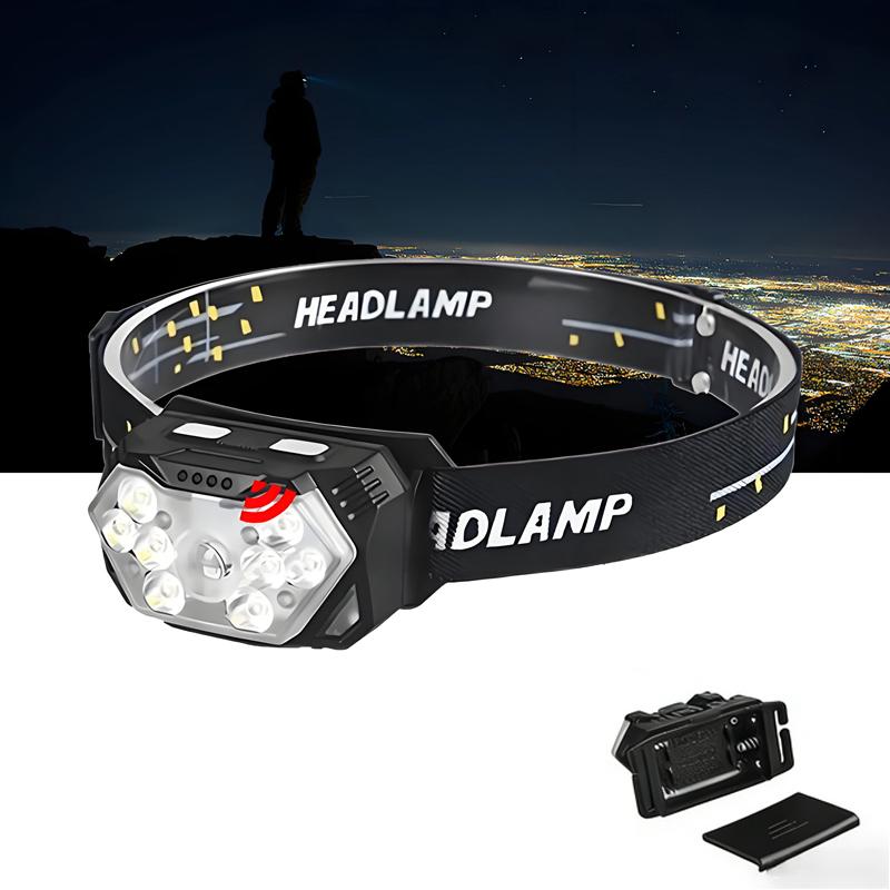 9 Led Strong Light Headlamp Motion Sensor Headlight Portable Fishing Camping Outdoor Head Lamp Work Flashlight Camping Tools