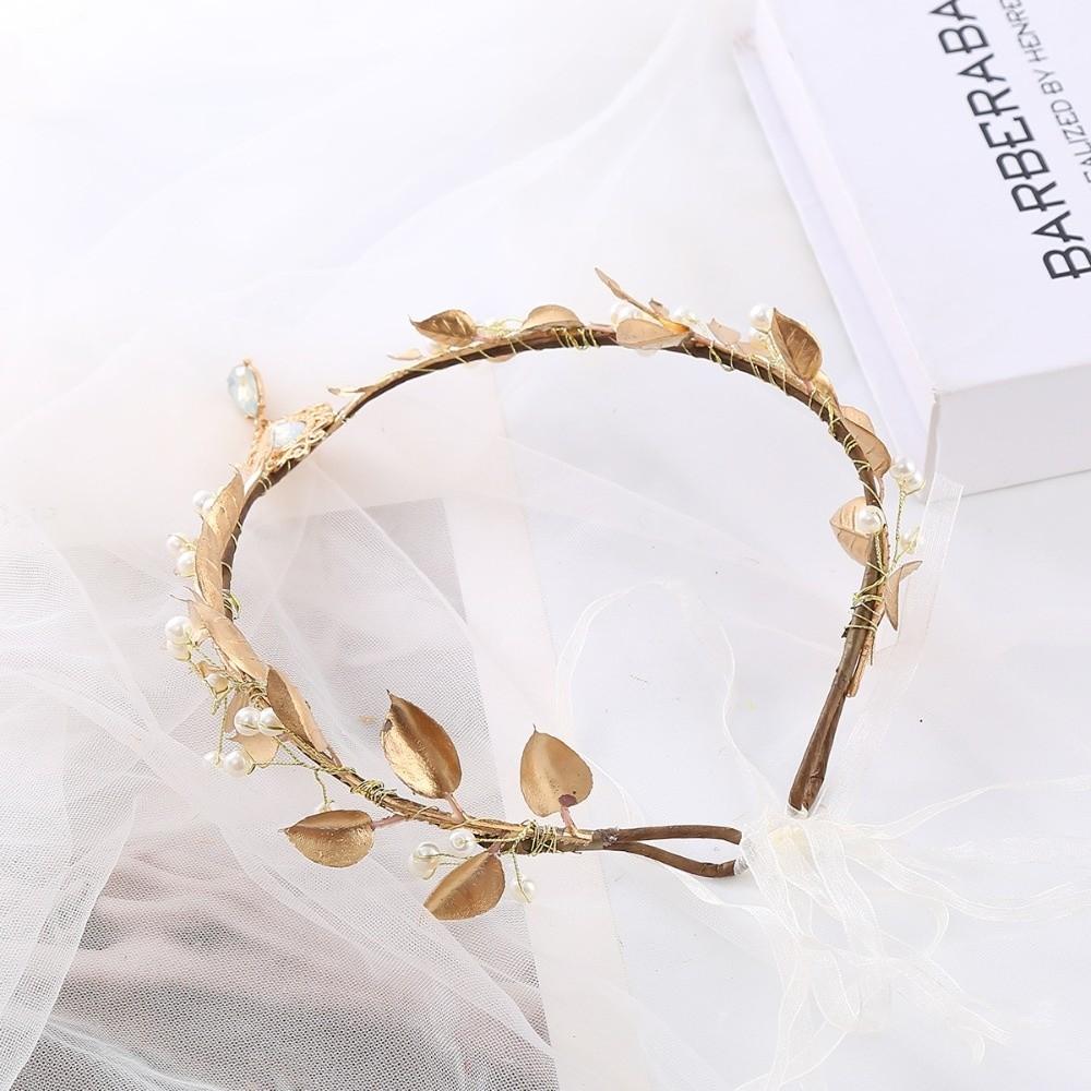 Flower Vine Elven Crown Diadem Rhinestone Decorated Elf Tiara Head Band Simulate Tree Leaves Fairy Headpiece Bridal Wedding