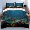 Underwater scene with coral. Bedding sets Duvet cover sets Duvet covers Pillowcases(1 * Duvet Cover 2 * Pillowcases without duvet insert)
