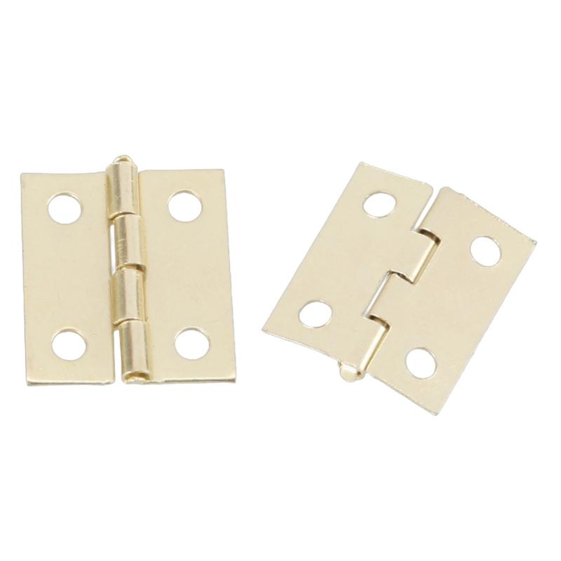 Small Hinges in Elegant Gold Completes with Screws Gold Miniature Hinges Suitable for Jewelry Boxes & Miniature Furniture