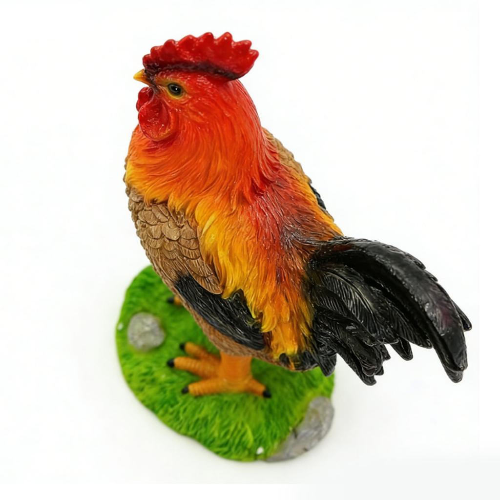Rooster Statue Water Proof Sun Proof Vibrant Colors Lifelike Resin Rooster Sculpture for Indoor Outdoor Decor Hand