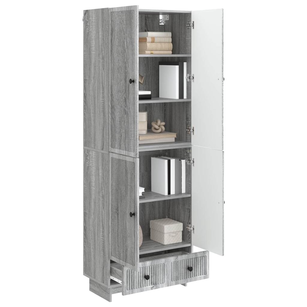 Cabinet Set 2 pcs Grey Sonoma 66 x 34.5 x 95 cm Particleboard