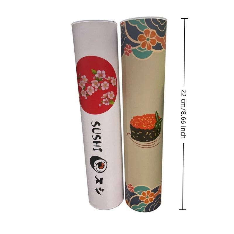 Caja Redonda de Empuje para Sushi con Pajita para Salsa Molde de Sushi de Grado Alimentario Cubo de Papel de Empuje Cónico Caja de Embalaje de Papel Accesorios Bento