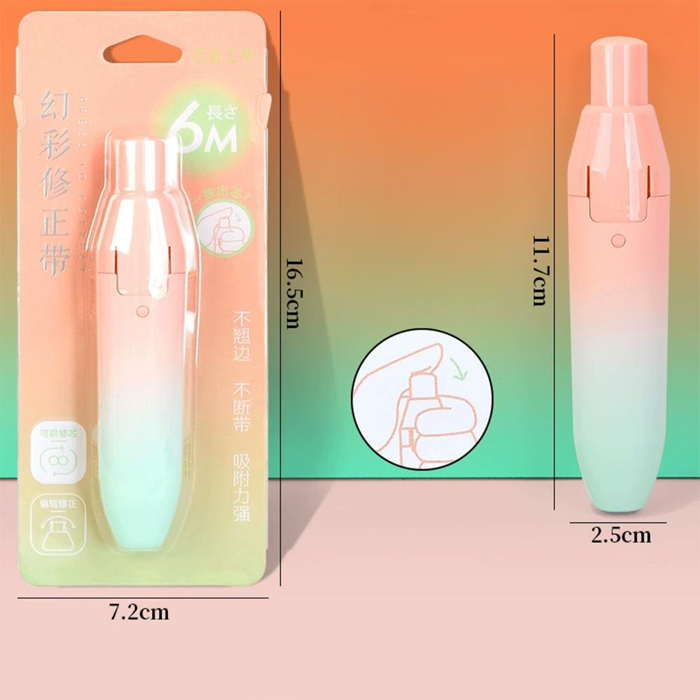 Dreamy Gradient Press Type Correction Tape Replaceable Core Refill Correction Tape Pen Shape Correction Tape Students Stationery Correction Tape Refill оранжевый/зелёный