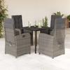 Vidaxl 5-Cz. Gartenmöbel-Set mit Kissen, Grau, PE-Rattan