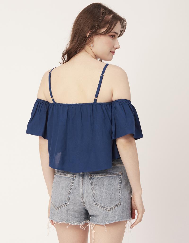 Maglietta Donna Moomaya Con Maniche A Volant – Girocollo, Jersey Di Cotone, Stampe Raffinate, Taglie Forti - 4
