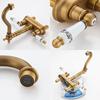 Double Handle Double Hole Bathroom Basin Faucet Antique Bronze American Standard Size Mixer Tap EL1201