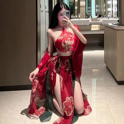 Sexy Lingerie, Ancient Costume, Palace Style, Pure Desire, Hanfu, Bellyband Set, Sexy Classical Stab, No Take Off Flying Skirt