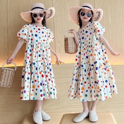 Kids Clothing Summer Polka Dot Skirt Fashion Casual Vest Princess Dress Comfort Children Girl's Dress