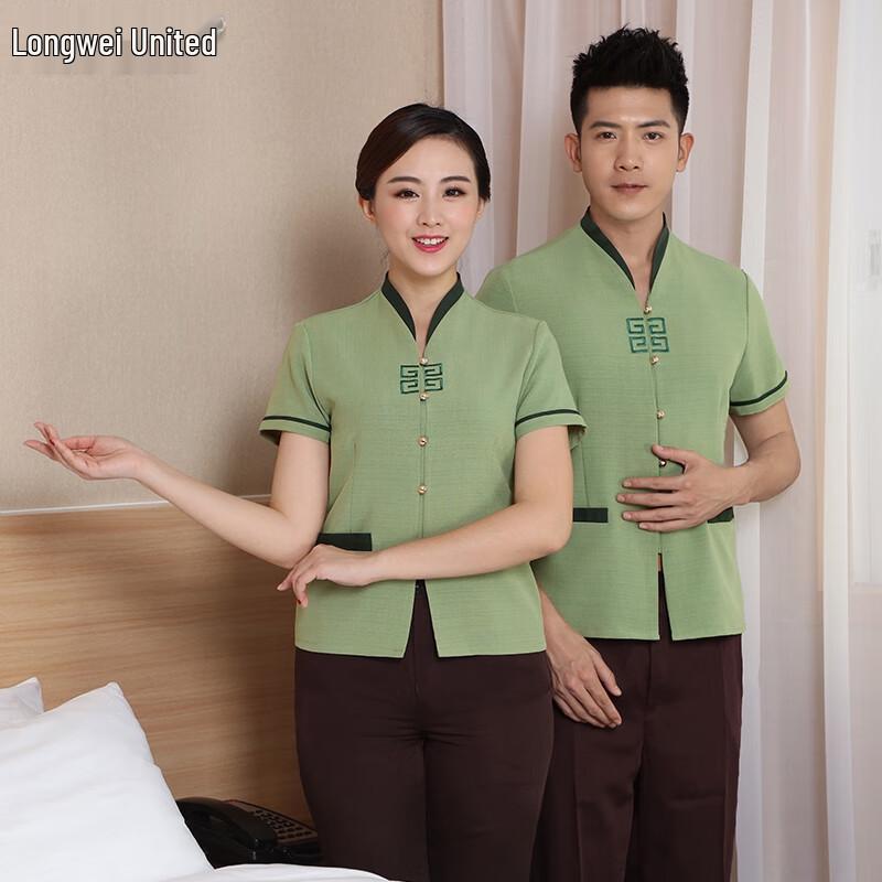 Summer Linen-Cotton Cleaning Staff Work Uniform 3XL