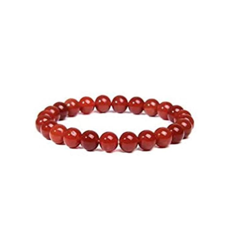 New 8mm White Pine Round Bead Bracelet with Aquamarine, Rose Quartz, and Agate Stones for Women