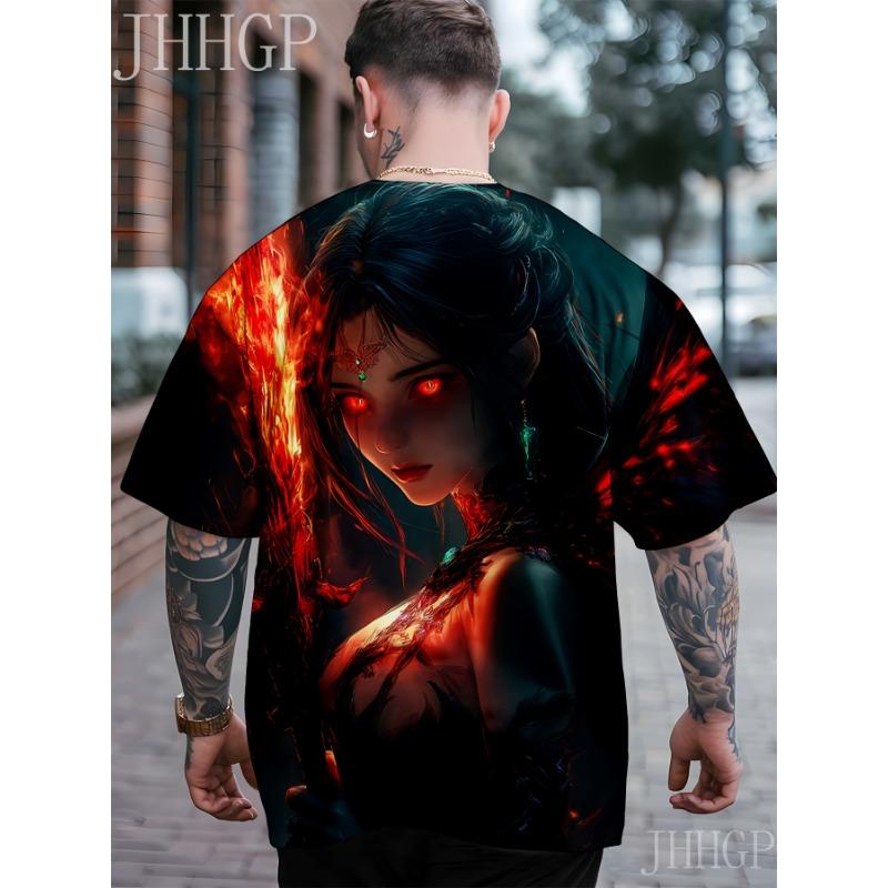 Men'S Summer Fashion Crew Neck Short-Sleeve T-Shirt, Artistic Fashion, Warrior Bear 3D Print,