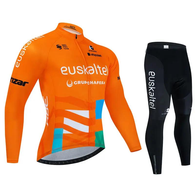 Professionelles Team Frühling Langarm Radtrikot Set Herren Fahrradkleidung MTB Bike Trikot Trägerhose Set Ropa Ciclismo
