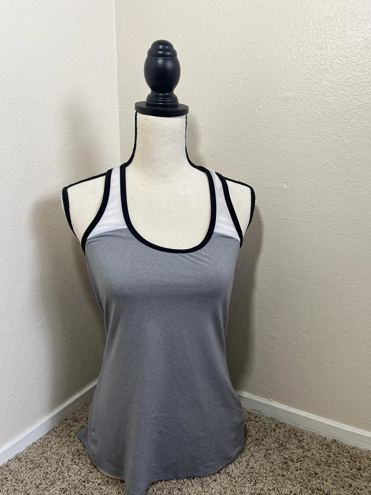 

Athleta Racerback Tank Top Activewear Gray Black Small 3XL