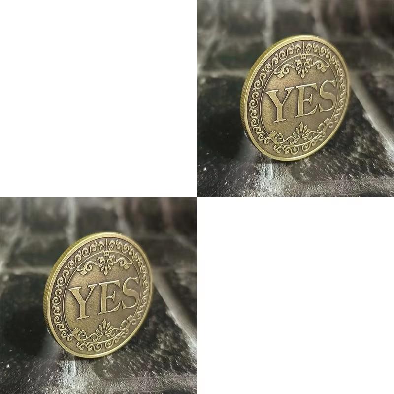 Diameter 25mm Coin YES or NO Make Decision Commemorative Badge Double Sided Embossed Plating Collection Collect Coins Charm