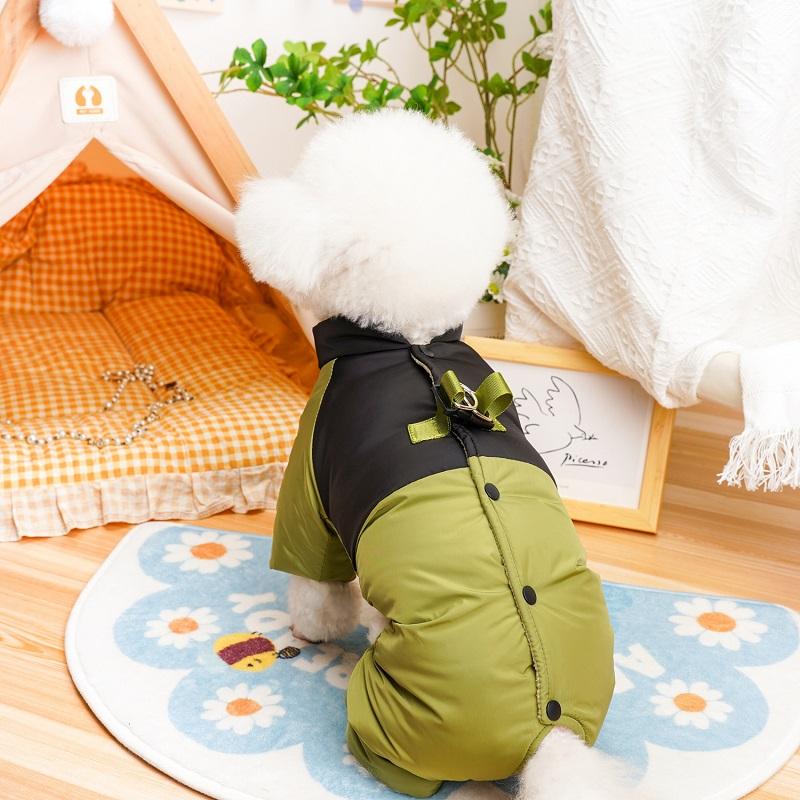 Dog Waterproof Jacket Solid Winter Puppy Clothes Cotton Four Legs Pet Warm Coat Cat Clothing Chihuahua Bichon Dachshund Jumpsuit