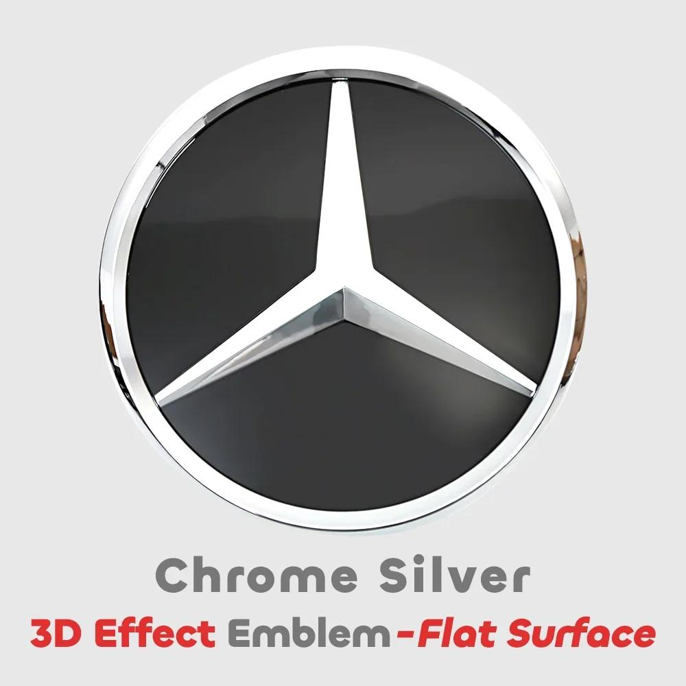 jwlsk5 Front Grille Star Logo 3D Mirror Emblem With LED Lighting Chrome Silver Glossy Matte Black For Mercedes Benz E-Class W213 16-20
