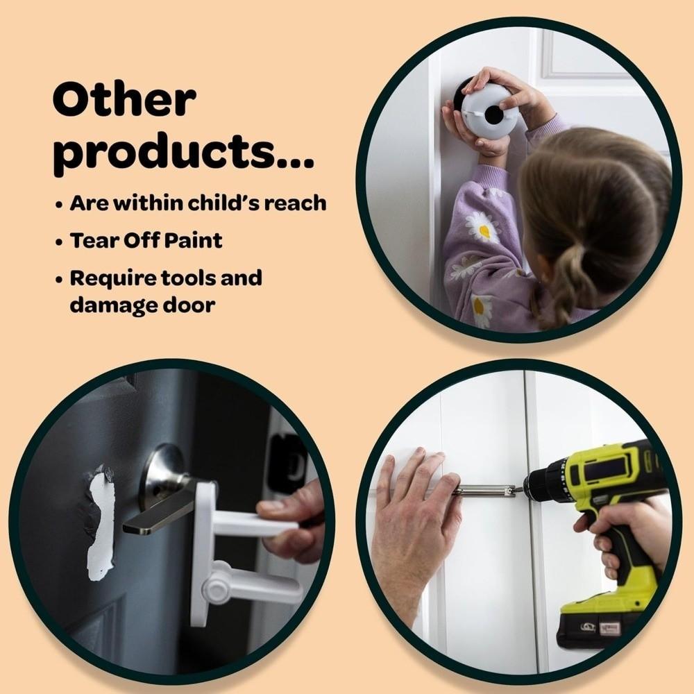 Multi-functional Child Proof Door Lock Adhesive-Free Toddler Proof Locks For Interior Doors