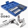 New 34pcs Bit Socket and E-Torx Star Socket Set 1/4" 3/8" Drive Male Female E-torx Security Bits Handheld Tool Auto Repair Tool