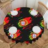 Round Fitted Vintage Flag of Portugal Table Cloth Waterproof Tablecloth 70 Inches Table Cover for Kitchen Dinning
