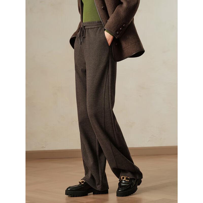 JOOOYS Wool-Blend Cozy Straight-Leg Trousers