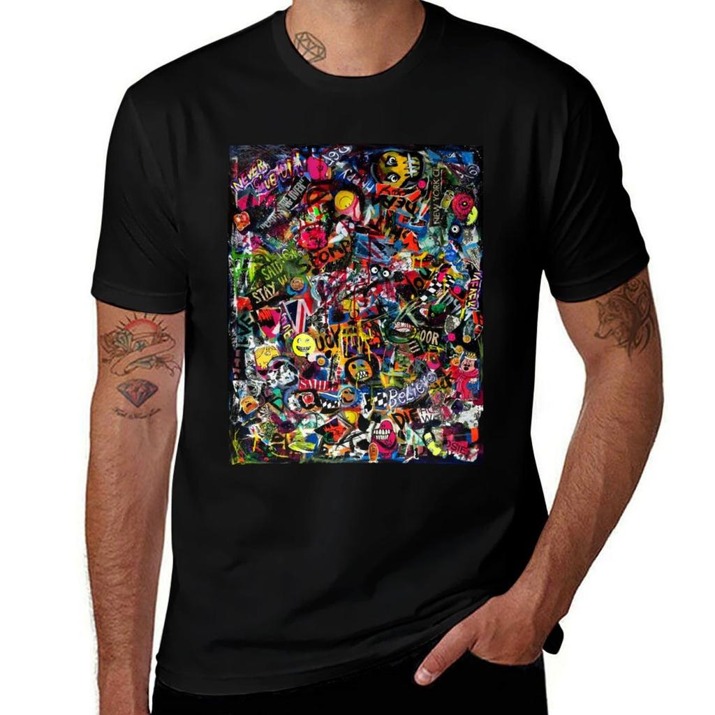Graffiti T-Shirt Big Size Short Sleeve Tee for Men