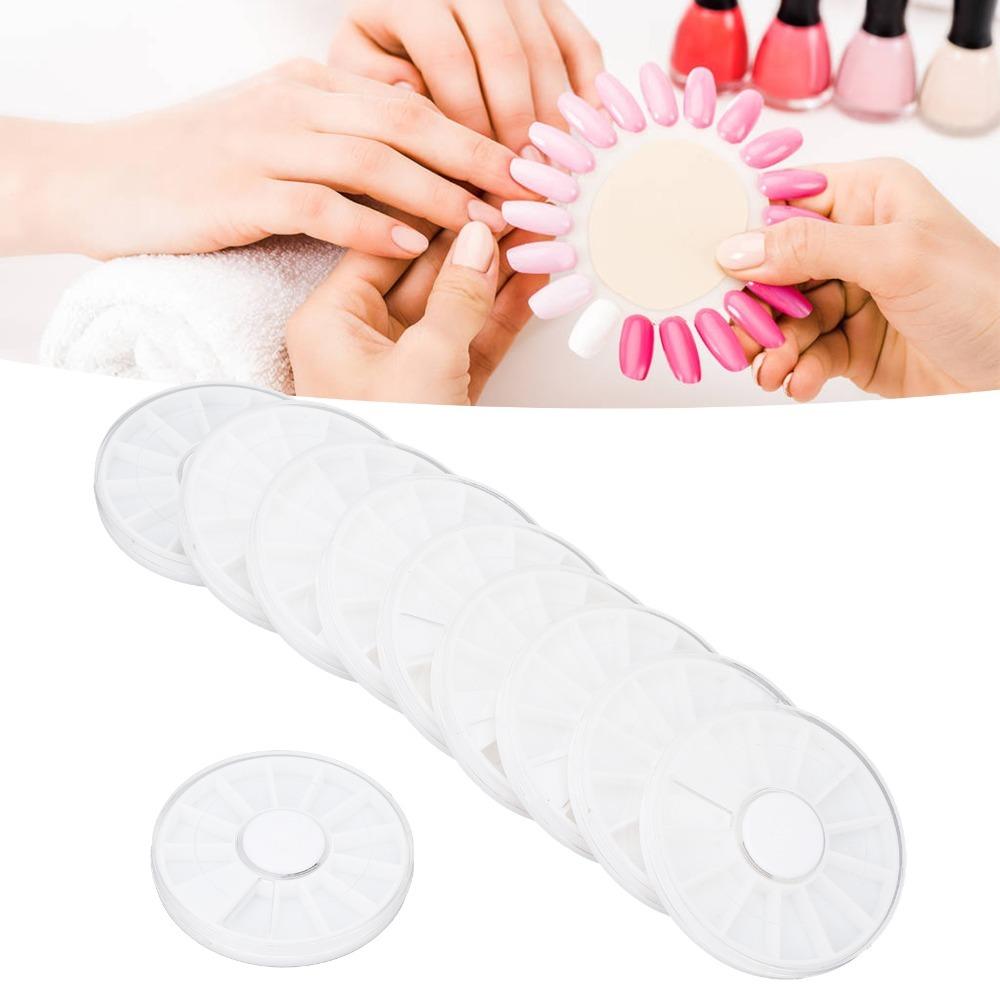 

10pcs 12 Grids Nail Charms Organizer Box Plastic Round Beads Container Nail Art Charms