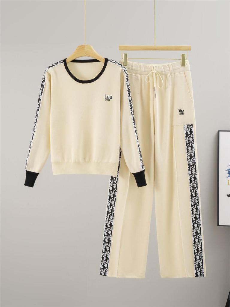 Ensemble Pull Color Block et Pantalon Large pour Femme A/H 2025 - Look Sportif Décontracté