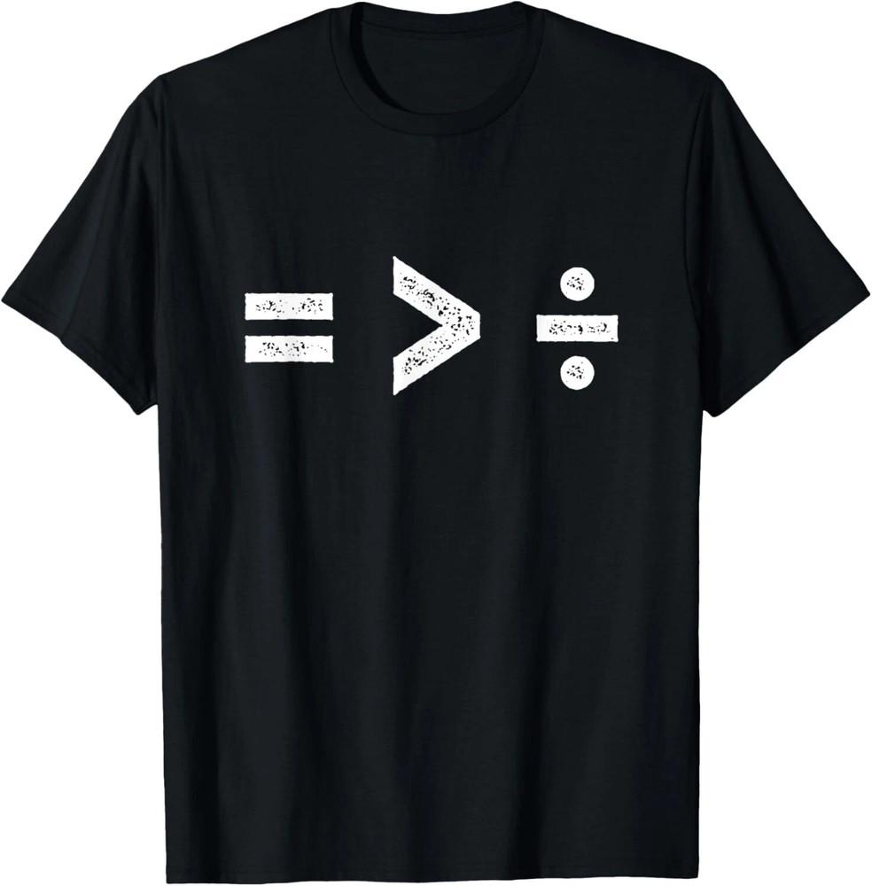 

Equality Symbol Graphic Tee; Math Inspired Shirt; Unisex Casual Top Unisex T-Shirt XXXXL