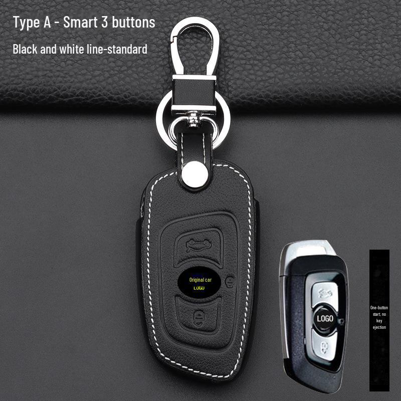Brilliance Car Key Cover: Compatible with Zhonghua V3, V7, H530, H330, V5 - Protective Key Bag with Buckle.