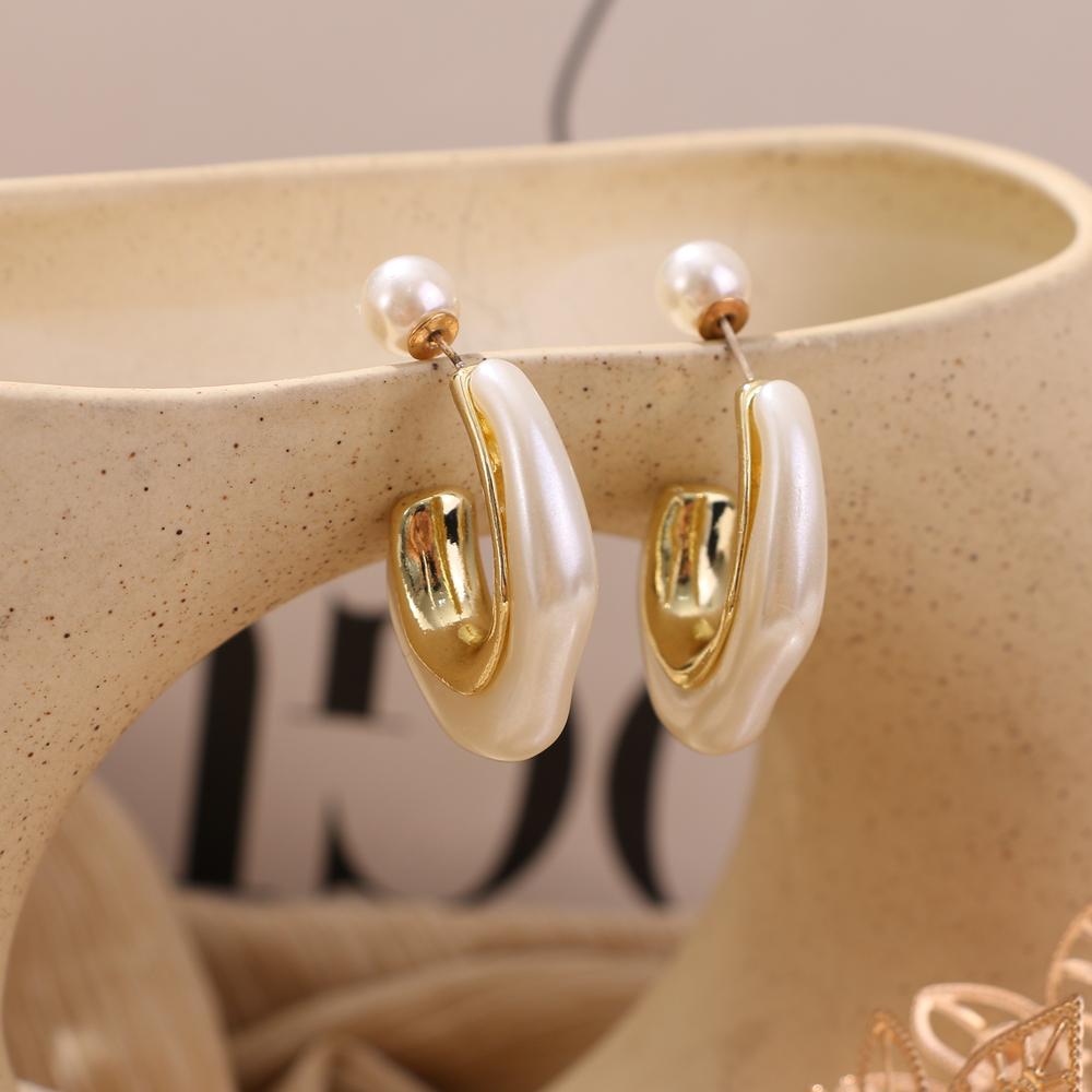 Retro Simple Candy Color Resin Earrings Color U-shaped Earrings Solid Color Earrings Fashion Trend Earrings