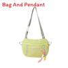 Blocking Fashionable Color Design Letter Printed Kid Shoulder Bag With Pendant