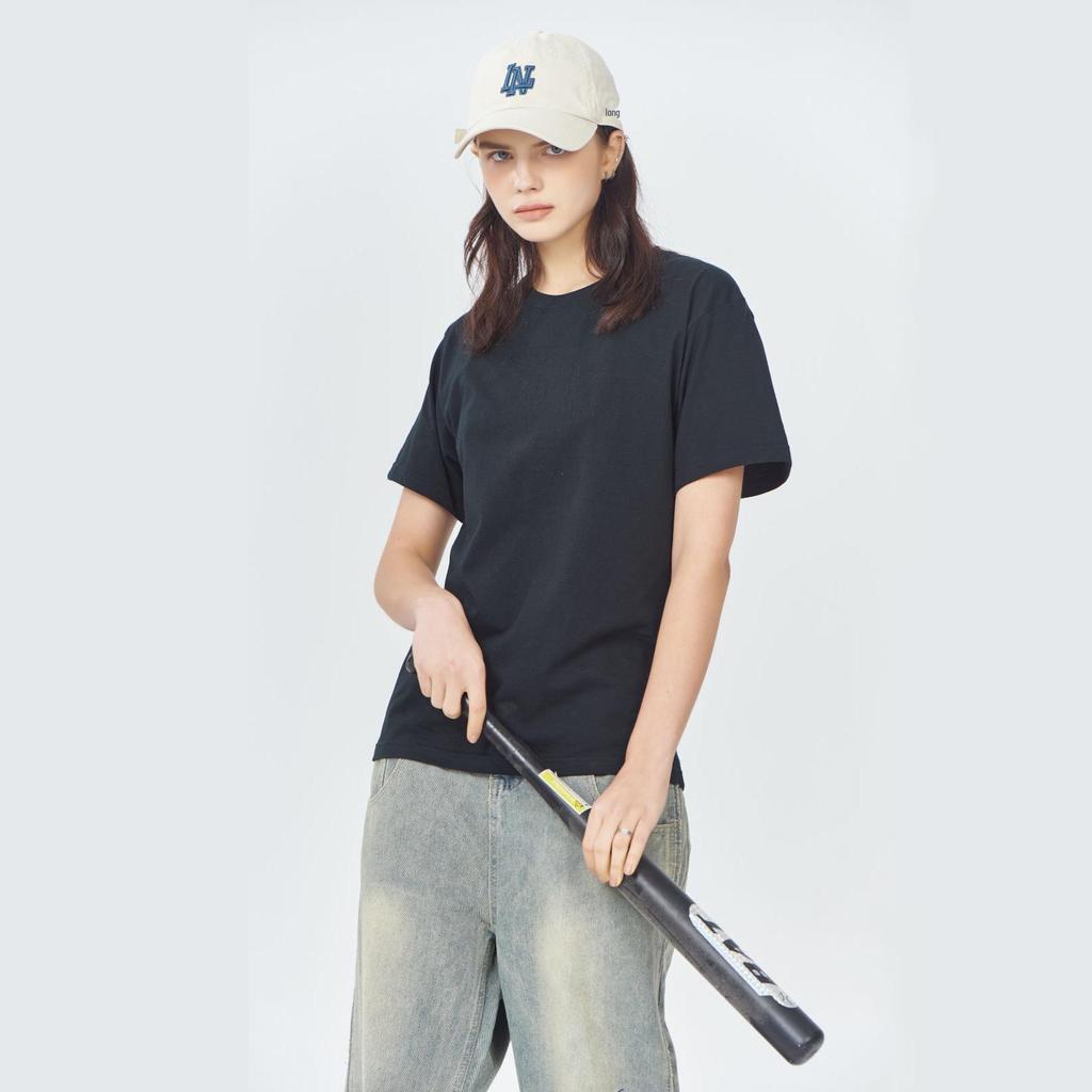 T-shirt Unisex Cotone Girocollo Manica Corta Vestibilità Larga - Colore Unito Traspirante per l'Estate