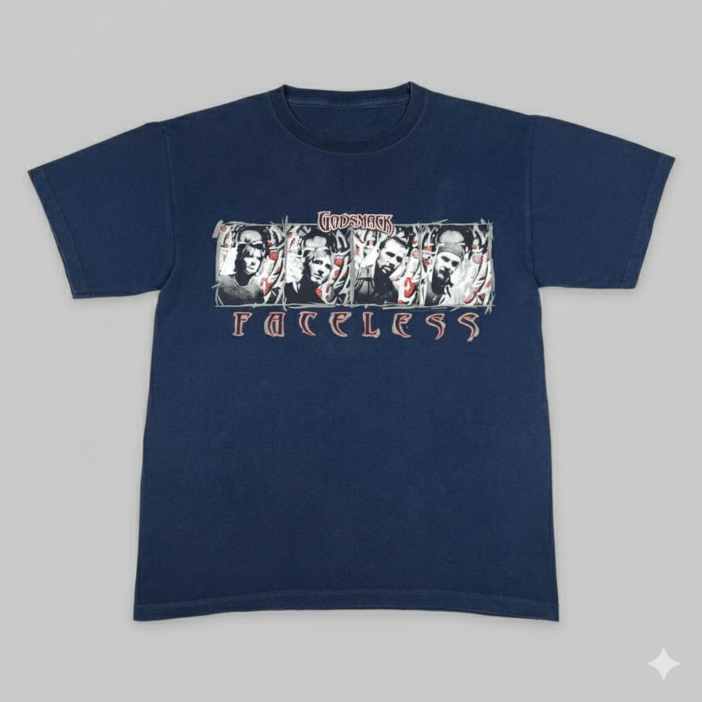 Темно-синяя футболка унисекс GODSMACK Faceless Tee Все размеры RS212 XXL