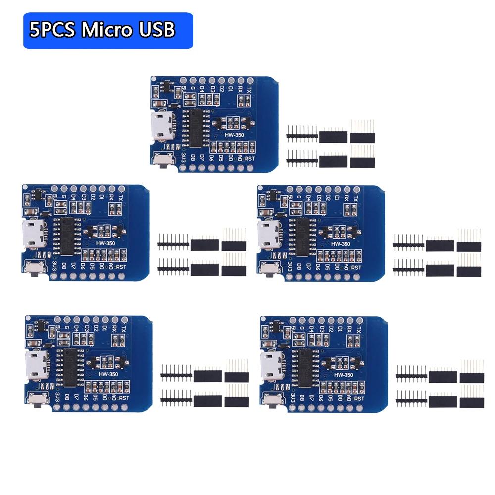 50-1PCS ESP8266 ESP-12F ESP-12 Type-C USB Wemos D1 Mini Wifi Development Board D1 Mini Nodemcu Lua Iot Board 3.3V Met Pins