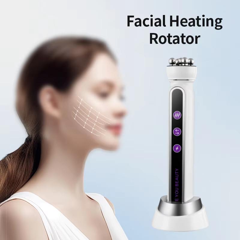 3-IN-1 RF Heating EMS Facial 360° Roller Massager for FIne Lines Lifting Skin Rejuvenation Skin Firm Microcurrent Beauty Machine