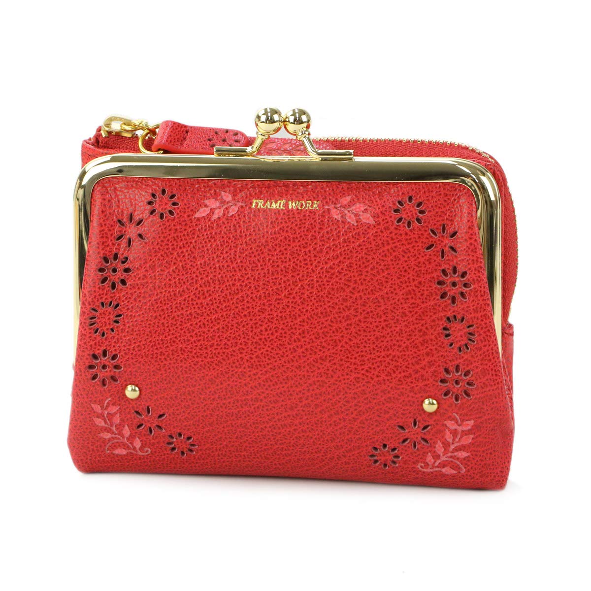 

Bifold Wallet with Coin Purse Genuine Leather Pleuse Red [Framework] Women s FW-41800-30 червоний
